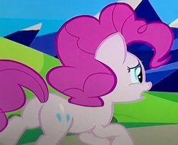 Size: 3479x2834 | Tagged: safe, screencap, pinkie pie, earth pony, pony, g4, rock solid friendship, balloonbutt, butt, cropped, female, high res, mare, plot, running, solo