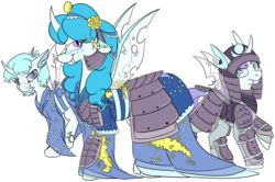 Size: 7129x4738 | Tagged: safe, artist:cutepencilcase, oc, oc only, changeling, absurd resolution, armor, clothes, commission, kimono (clothing), simple background, transparent background