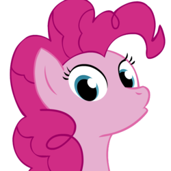 Size: 945x945 | Tagged: safe, pinkie pie, g4, :o, female, looking at you, open mouth, simple background, solo, transparent background, wide eyes