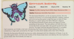 Size: 2224x1176 | Tagged: safe, sporedust butterfly, butterfly, pixie, g4, my little pony: tails of equestria, the festival of lights, dungeons and dragons, pen and paper rpg, rpg, solo, stats, text, umberfoal, underdark