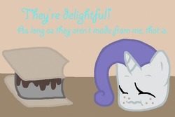 Size: 500x333 | Tagged: safe, artist:ask-rarmallow, rarity, g4, female, literal, rarity is a marshmallow, s'mores, solo