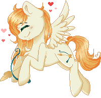 Size: 200x195 | Tagged: safe, artist:sketchyhowl, oc, oc only, oc:cupid feather, pegasus, pony, animated, cute, eyes closed, female, floating, gif, heart, hoof hold, mare, ocbetes, pixel art, simple background, smiling, solo, transparent background