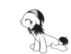 Size: 1024x768 | Tagged: safe, artist:sogreatandpowerful, oc, oc only, oc:null, earth pony, pony, cute, eyes closed, female, freckles, mare, ocbetes, simple background, sitting, smiling, solo, transparent background
