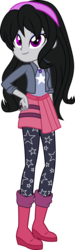 Size: 2241x7500 | Tagged: safe, artist:limedazzle, oc, oc only, oc:silver trinket, equestria girls, g4, boots, clothes, cute, equestria girls-ified, female, hairband, headband, pantyhose, request, shirt, shoes, show accurate, simple background, skirt, smiling, solo, transparent background