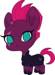 Size: 1658x2263 | Tagged: safe, artist:sonofaskywalker, artist:xpyxisx, tempest shadow, pony, unicorn, g4, my little pony: the movie, armor, broken horn, chibi, cute, eye scar, female, horn, mare, scar, simple background, solo, tempestbetes, transparent background