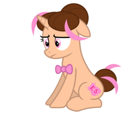 Size: 6500x6203 | Tagged: safe, artist:estories, oc, oc only, oc:pink rose, oc:think pink, pony, unicorn, g4, absurd resolution, female, floppy ears, mare, rule 63, simple background, sitting, solo, transparent background, vector