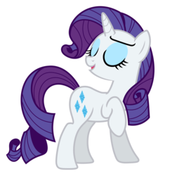 Size: 6768x7000 | Tagged: safe, artist:estories, rarity, pony, g4, absurd resolution, eyes closed, female, raised hoof, simple background, solo, transparent background, vector