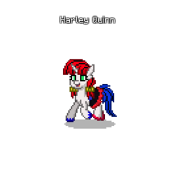 Size: 400x400 | Tagged: safe, oc, oc only, pony, unicorn, pony town, cute, happy, harley quinn, pigtails, simple background, solo, transparent background