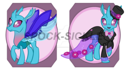 Size: 1600x909 | Tagged: safe, artist:spock-sickle, oc, oc only, changedling, changeling, clothes, commission, cute, dress, watermark