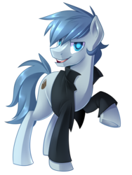 Size: 1500x2000 | Tagged: safe, artist:drawntildawn, oc, oc only, earth pony, pony, clothes, commission, looking at you, male, raised hoof, shirt, simple background, smiling, stallion, transparent background