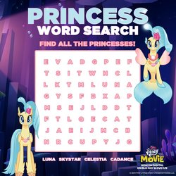 Size: 1200x1200 | Tagged: safe, princess cadance, princess celestia, princess luna, princess skystar, classical hippogriff, hippogriff, seapony (g4), g4, my little pony: the movie, bioluminescent, blue eyes, blushing, bubble, coral, cropped, cute, dorsal fin, female, fin, fin wings, fins, fish tail, floppy ears, flower, flower in hair, flowing mane, flowing tail, freckles, glowing, happy, jewelry, my little pony logo, necklace, ocean, pearl necklace, seaquestria, seashell, seaweed, skyabetes, smiling, solo, swimming, tail, underwater, water, wings, word search