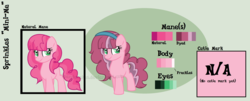 Size: 2672x1081 | Tagged: safe, artist:ipandacakes, oc, oc only, oc:sprinkles pie, earth pony, pony, female, filly, offspring, parent:pinkie pie, parent:pokey pierce, parents:pokeypie, reference sheet, solo