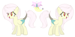 Size: 4041x2000 | Tagged: safe, artist:galaxyswirlsyt, oc, oc only, oc:destiny, hybrid, colored wings, colored wingtips, female, high res, interspecies offspring, offspring, parent:discord, parent:fluttershy, parents:discoshy, reference, simple background, solo, transparent background