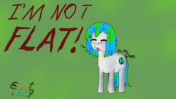 Size: 1024x576 | Tagged: safe, artist:exxticcy, oc, oc only, oc:earth-chan, pony, earth, flat, ponified, solo