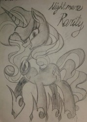 Size: 491x687 | Tagged: safe, artist:emositecc, nightmare rarity, pony, g4, female, sketch, solo, traditional art