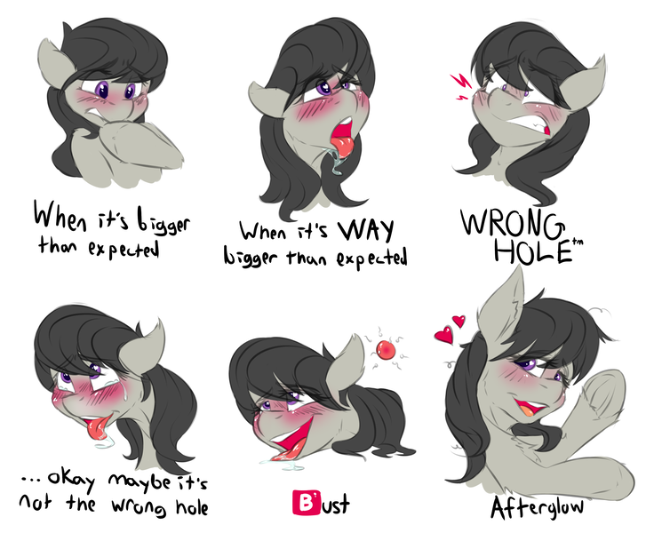 1625166 - suggestive, artist:drizziedoodles, octavia melody, earth pony,  pony, afterglow, aftersex, ahegao, an egg being attacked by sperm, anal  slut, bedroom eyes, blushing, bust, crying, doing loving things, drool, egg  cell, emoji,