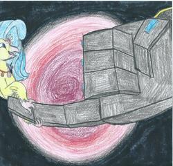 Size: 1130x1084 | Tagged: safe, artist:triforce-treasure, princess skystar, classical hippogriff, hippogriff, g4, my little pony: the movie, autobot, bumblebee (transformers), crossover, pinkie promise, traditional art, transformers, transformers robots in disguise (2015)