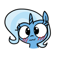 Size: 248x248 | Tagged: safe, artist:wafflecakes, trixie, pony, unicorn, g4, blushing, cute, diatrixes, female, simple background, solo, transparent background, wavy mouth