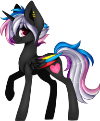 Size: 1580x1900 | Tagged: safe, artist:dustyonyx, oc, oc only, oc:flaming rainbow, alicorn, pony, female, mare, simple background, solo, transparent background