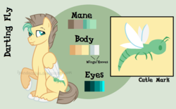 Size: 1603x994 | Tagged: safe, artist:ipandacakes, oc, oc only, oc:darting fly, pegasus, pony, male, offspring, parent:bulk biceps, parent:fluttershy, parents:flutterbulk, reference sheet, sitting, solo, stallion