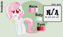 Size: 1426x857 | Tagged: safe, artist:ipandacakes, oc, oc only, oc:snowflake, pegasus, pony, female, filly, offspring, parent:bulk biceps, parent:fluttershy, parents:flutterbulk, reference sheet, solo
