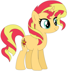 Size: 1024x1087 | Tagged: dead source, safe, artist:ra1nb0wk1tty, sunset shimmer, pony, unicorn, g4, backwards cutie mark, female, mare, simple background, solo, transparent background