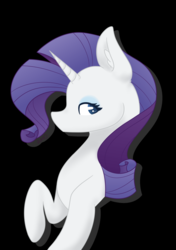 Size: 1024x1455 | Tagged: safe, artist:violet241, rarity, pony, unicorn, g4, black background, female, mare, profile, raised hoof, simple background, solo