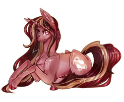 Size: 2000x1650 | Tagged: safe, artist:sofienriquez, oc, oc only, oc:muse doddle, pony, unicorn, female, mare, prone, simple background, solo, transparent background