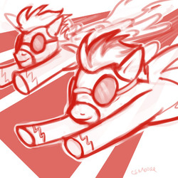 Size: 500x500 | Tagged: safe, artist:clorin spats, soarin', pony, g4, clothes, duo, goggles, monochrome, simple background, sketch, uniform, wonderbolts, wonderbolts uniform