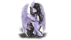 Size: 3840x2160 | Tagged: safe, artist:chocori, oc, oc only, oc:tail, pegasus, pony, freckles, high res, long mane, shield, solo