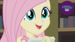 Size: 946x530 | Tagged: safe, screencap, fluttershy, equestria girls, g4, my little pony equestria girls: better together, cute, discovery family go, female, shyabetes, solo