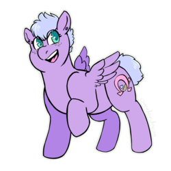 Size: 1800x1800 | Tagged: safe, artist:overlordneon, oc, oc only, pegasus, pony, ear piercing, freckles, horseshoes, piercing, raised hoof, simple background, smiling, solo, transparent background