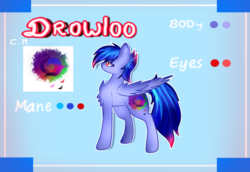 Size: 1024x704 | Tagged: safe, artist:anasflow, oc, oc only, oc:drowloo, pegasus, pony, male, reference sheet, solo, stallion