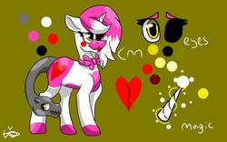 Size: 1280x800 | Tagged: safe, artist:lordofthefeathers, pony, crossover, five nights at freddy's, mangle, ponified, reference sheet