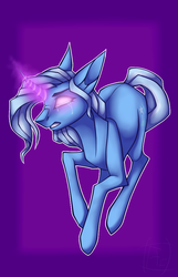 Size: 616x954 | Tagged: safe, artist:wwalexcornerww, trixie, pony, unicorn, g4, crying, cutie mark, female, glowing eyes, horn, magic, simple background, solo