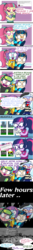 Size: 1378x10345 | Tagged: safe, artist:psychodiamondstar, indigo zap, sci-twi, sour sweet, sugarcoat, sunny flare, twilight sparkle, equestria girls, g4, clothes, comic, crystal prep shadowbolts, dialogue, glasses, looking at you, scarf, smiling, speech bubble, taxi