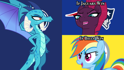 Size: 1920x1080 | Tagged: safe, artist:dashiesparkle, artist:megamanhxh, artist:oblivionfall, princess ember, rainbow dash, tempest shadow, dragon, g4, my little pony: the movie, afc divisional round, american football, eye scar, new england patriots, nfl, nfl divisional round, nfl playoffs, pittsburgh steelers, scar, sports, tennessee titans, vector