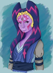 Size: 1536x2127 | Tagged: safe, artist:kutekiki, twilight sparkle, togruta, g4, crossover, face paint, female, jedi, solo, species swap, star wars