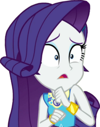 Size: 764x969 | Tagged: safe, artist:thebarsection, edit, edited screencap, screencap, rarity, human, equestria girls, g4, my little pony equestria girls: better together, clothes, dress, female, rarity peplum dress, scared, shrunken pupils, simple background, sleeveless, sleeveless dress, solo, transparent background