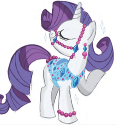 Size: 1671x1790 | Tagged: safe, artist:lauren faust, rarity, pony, unicorn, g4, bridle, clothes, concept art, dress, eyes closed, female, mare, pearl, solo, tack