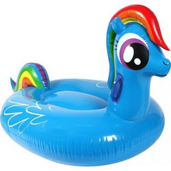 Size: 1380x1380 | Tagged: safe, rainbow dash, pegasus, pony, g4, bootleg, female, floaty, handles, inflatable, inflatable toy, missing cutie mark, pool toy, simple background, smiling, solo, wat, white background