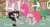 Size: 2521x1385 | Tagged: safe, artist:obeliskgirljohanny, pinkie pie, oc, oc:seraphim cyanne, g4, base used, collaboration, eardroped, gritted teeth, looking at each other, ponyville, shocked, speech bubble, surprised, wide eyes