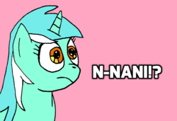 Size: 1024x699 | Tagged: safe, lyra heartstrings, g4, /pone/, 8chan, jojo's bizarre adventure, nani, wide eyes