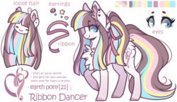 Size: 1452x835 | Tagged: safe, artist:tay-niko-yanuciq, oc, oc only, oc:ribbon dancer, pony, chest fluff, commission, female, mare, reference sheet, simple background, transparent background