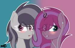 Size: 600x385 | Tagged: safe, artist:marielle5breda, oc, oc only, oc:dubstep, oc:music strings, hippogriff, pony, unicorn, base used, earbuds, female, interspecies offspring, magical lesbian spawn, mare, offspring, parent:gilda, parent:octavia melody, parent:tempest shadow, parent:vinyl scratch, parents:giltavia
