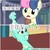 Size: 713x709 | Tagged: safe, artist:caelynmlp, edit, edited screencap, editor:caelynmlp, screencap, bon bon, lyra heartstrings, sweetie drops, earth pony, pony, unicorn, a royal problem, g4, my little pony: friendship is magic, ballerina, eye contact, female, frown, grin, looking at each other, mare, nervous, open mouth, smiling, speech bubble, squee, text