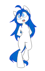 Size: 2232x3512 | Tagged: safe, alternate version, artist:spheedc, oc, oc only, oc:light chaser, earth pony, semi-anthro, bipedal, blue hair, digital art, female, high res, mare, simple background, solo, transparent background