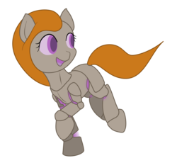 Size: 1400x1250 | Tagged: safe, artist:lucern, oc, oc only, oc:argent charge, armor pony, object pony, original species, armor, female, happy, ponified, running, simple background, solo, transparent background, vector