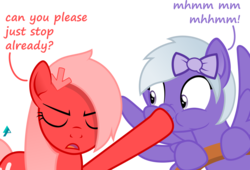 Size: 2359x1605 | Tagged: safe, artist:arifproject, oc, oc only, oc:comment, oc:downvote, pony, derpibooru, g4, derpibooru ponified, dialogue, duo, eyes closed, meta, ponified, simple background, spread wings, transparent background, unamused, vector, wings