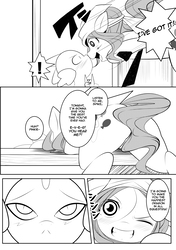 Size: 2930x4165 | Tagged: safe, artist:0ryomamikado0, pinkie pie, spike, dragon, comic:pink n'green, g4, boop, butt, comic, implied straight, japanese reading order, manga, one eye closed, plot, wink